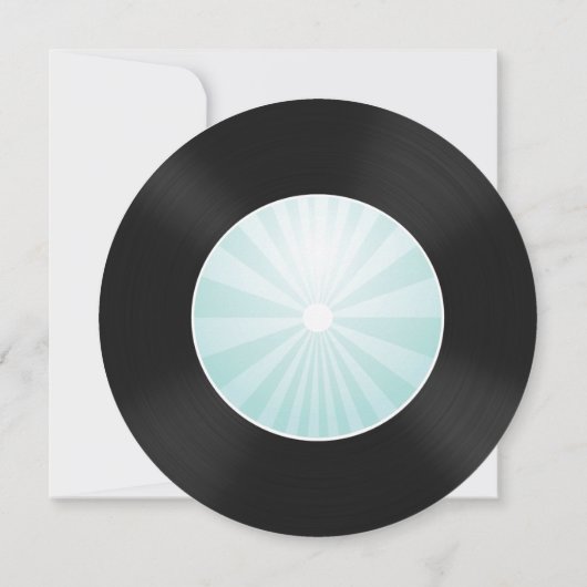 Retro Vinyl Record Birthday Party Invitation Kaart (Achterkant)