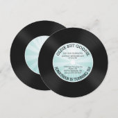 Retro Vinyl Record Birthday Party Invitation Kaart (Voorkant / Achterkant)