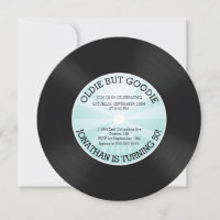 Retro Vinyl Record Birthday Party Invitation