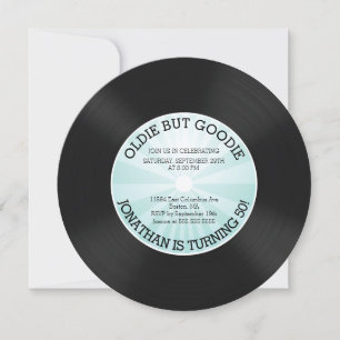 Retro Vinyl Record Birthday Party Invitation Kaart