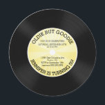 Retro Vinyl Record Birthday Party Invitation Kaart<br><div class="desc">viyl record verjaardagsfeestuitnodiging met een retro - lichtgele sterburst stripe - patroon op een schattige ronde cirkel die verjaardagsuitnodiging bevat . Ideaal voor elke volwassenenjarige verjaardag,  30e verjaardag,  40e verjaardag,  50e verjaardag,  60e verjaardag feest.</div>