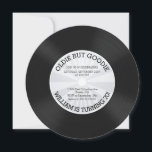 Retro Vinyl Record Birthday Party Invitation Kaart<br><div class="desc">vinyl plaat verjaardagsfeest uitnodiging met een retro grijs starburst streeppatroon op een leuke ronde cirkel die gesneden verjaardagsuitnodiging. Perfect voor elke verjaardag voor volwassenen,  30e verjaardagsfeest,  40e verjaardagsfeest,  50e verjaardagsfeest,  60e verjaardagsfeest.</div>