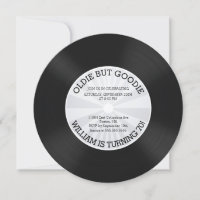 Retro Vinyl Record Birthday Party Invitation