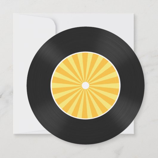 Retro Vinyl Record Birthday Party Invitation Kaart (Achterkant)