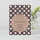 Retro Vinyl Record Birthday Party Invitation Kaart (Staand voorkant)