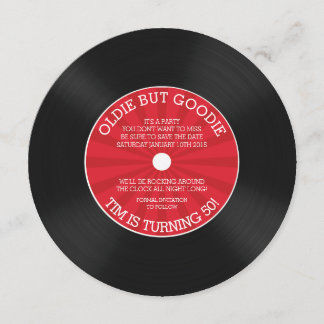 Retro Vinyl Record Birthday Party Invitation Kaart