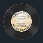 Retro Vinyl Record Birthday Party Invitation Kaart<br><div class="desc">viyl record verjaardagsfeest met een retro - tan brown starburst stripe - patroon op een schattige ronde cirkel van die snit verjaardagsuitnodiging . Ideaal voor elke volwassenenjarige verjaardag,  30e verjaardag,  40e verjaardag,  50e verjaardag,  60e verjaardag feest.</div>