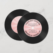 Retro Vinyl Record Birthday Party Invitation Kaart (Voorkant / Achterkant)