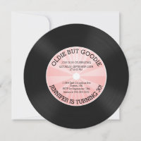 Retro Vinyl Record Birthday Party Invitation