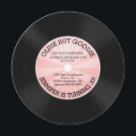 Retro Vinyl Record Birthday Party Invitation Kaart<br><div class="desc">vinyl record verjaardagsfeest met een retro PINK starburst stripe patroon op een schattige ronde cirkel die verjaardagsuitnodiging bevat. Ideaal voor elke volwassenenjarige verjaardag,  30e verjaardag,  40e verjaardag,  50e verjaardag,  60e verjaardag feest.</div>