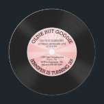 Retro Vinyl Record Birthday Party Invitation Kaart<br><div class="desc">vinyl record verjaardagsfeest met een retro PINK starburst stripe patroon op een schattige ronde cirkel die verjaardagsuitnodiging bevat. Ideaal voor elke volwassenenjarige verjaardag,  30e verjaardag,  40e verjaardag,  50e verjaardag,  60e verjaardag feest.</div>