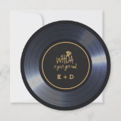 Retro Vinyl Record Black Weddenschap Opslaan Datum Kaart (Achterkant)