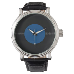  Retro Vinyl Record (blauw) Horloge
