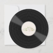 Retro Vinyl Record bloemen bruids douche uitnodigi Kaart (Achterkant)
