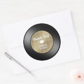 Retro Vinyl Record bruiloft Dank u Klassieke ronde Sticker (Envelop)