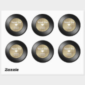 Retro Vinyl Record bruiloft Dank u Klassieke ronde Sticker (Vel)