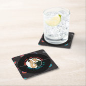 Retro Vinyl Record bruiloft Favor Foto bedankt Kartonnen Onderzetters (Insitu)