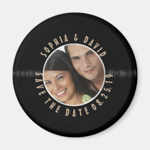 Retro Vinyl Record Bruiloft FOTO OPSLAAN DE DATUM Magneet