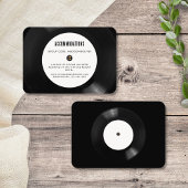 Retro Vinyl Record Bruiloft Hotel Accommodatie Informatiekaartje