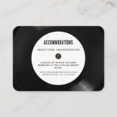 Retro Vinyl Record Bruiloft Hotel Accommodatie Informatiekaartje (Voorkant)
