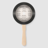Retro Vinyl Record Bruiloft Programma Handwaaier (Achterkant)