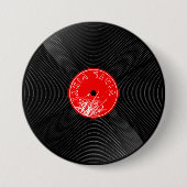 Retro Vinyl Record Button – Cool Realistic Design (Voorkant)