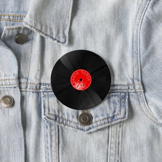 Retro Vinyl Record Button – Cool Realistic Design (In situ)