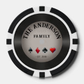 Retro Vinyl Record Casino Familie Bruiloft Poker Chips (Voorkant)