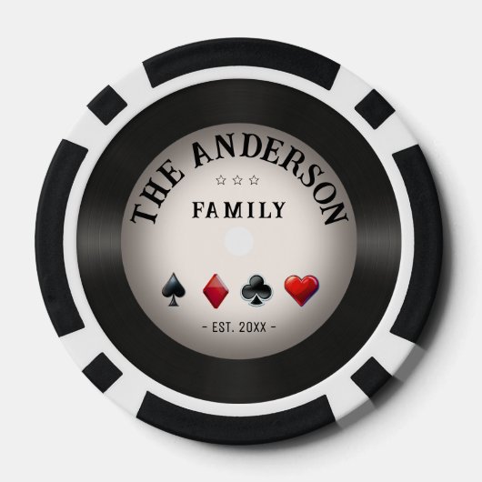 Retro Vinyl Record Casino Familie Bruiloft Poker Chips (Achterkant)