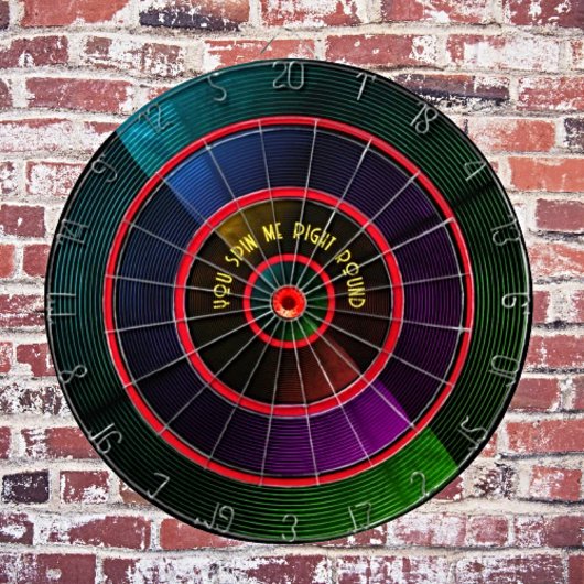 Retro Vinyl Record Dart Board Spin in Nostalgie Dartbord