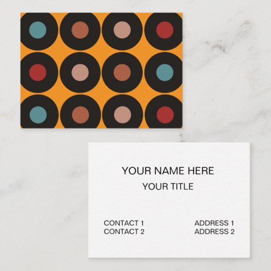 Retro  Vinyl Record DJ Deejay Musician Visitekaartje (Voorkant / Achterkant)