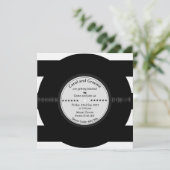 Retro Vinyl Record Elegant Chic Wedding Kaart (Staand voorkant)