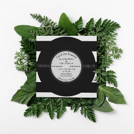 Retro Vinyl Record Elegant Chic Wedding Kaart
