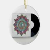 Retro Vinyl Record en Psychedelic Hippy Sleeve Keramisch Ornament (Rechts)