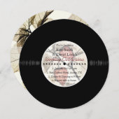 Retro Vinyl Record Fall Wedding Invites Kaart (Voorkant / Achterkant)
