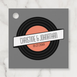 Retro Vinyl Record Favor Tags Bedankjes Labels