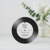 Retro Vinyl Record Foto Bruiloft Kaart (Staand voorkant)