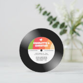 Retro Vinyl Record Foto Bruiloft Kaart (Staand voorkant)