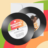 Retro Vinyl Record Foto Bruiloft Kaart