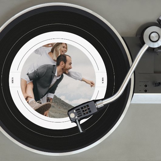 Retro Vinyl Record Foto Bruiloft Save the Date Kaart