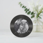 Retro vinyl record foto kerst feestdagenkaart (Staand voorkant)