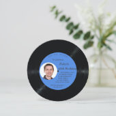 Retro Vinyl Record Foto Man Verjaardag Uitnodigen Kaart (Staand voorkant)