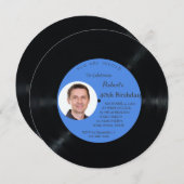 Retro Vinyl Record Foto Man Verjaardag Uitnodigen Kaart (Voorkant / Achterkant)
