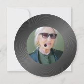 Retro Vinyl Record Foto Verjaardag Kaart (Achterkant)