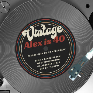 Retro Vinyl Record Foto Verjaardag Kaart