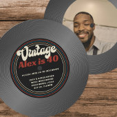 Retro Vinyl Record Foto Verjaardag Kaart
