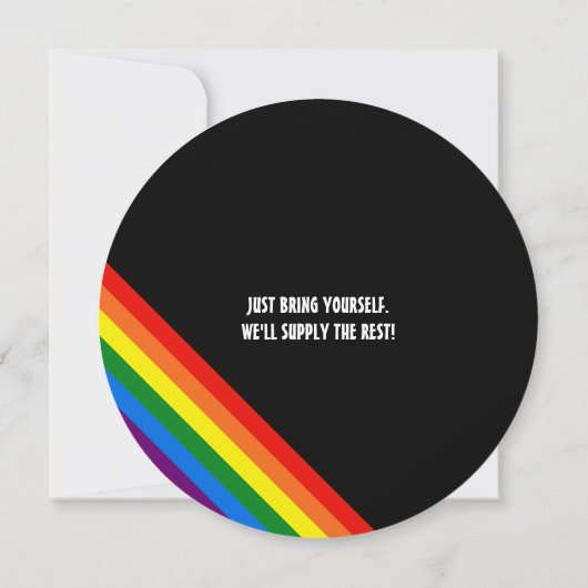 Retro vinyl Record Gay Pride Custom Party nodigt Kaart (Achterkant)
