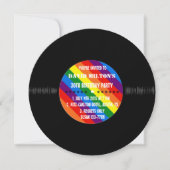 Retro vinyl Record Gay Pride Custom Party nodigt Kaart (Voorkant)
