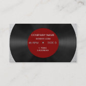 Retro Vinyl Record Generieke Business Card Templat Visitekaartje (Achterkant)