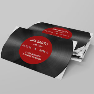 Retro Vinyl Record Generieke Business Card Templat Visitekaartje
